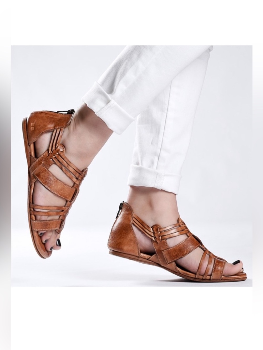 Bed Stu Tan Rustic Leather Cara Sandals 9.5